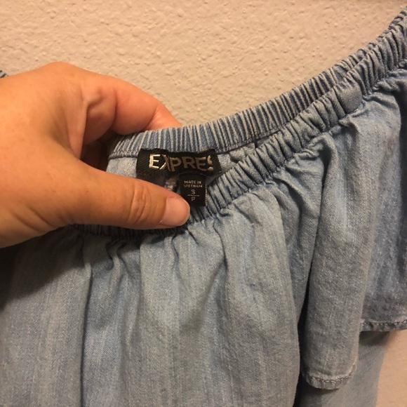 Chambray off the shoulder dress - Picture 2 of 3